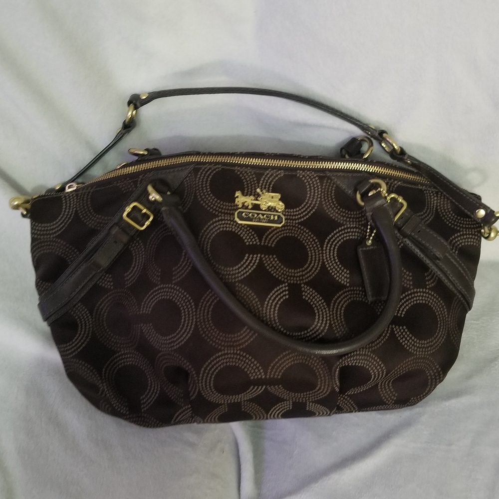 Brown and Gold Coach Purse